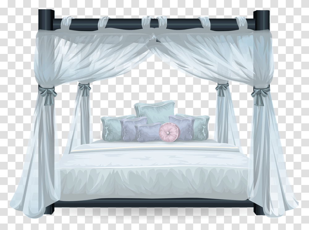 Four Poster Bed Clipart, Furniture, Crib, Cradle, Mosquito Net Transparent Png