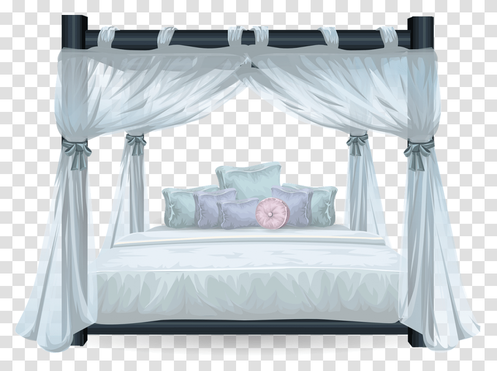 Four Poster Bed Clipart, Furniture, Crib, Mosquito Net, Cradle Transparent Png