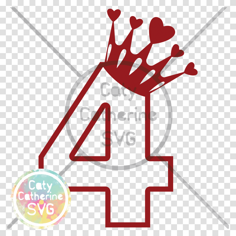 Four Years Old Birthday Heart Crown Princess Svg Cut File File Birthday Princess Svg, Hand, Dynamite, Bomb, Weapon Transparent Png