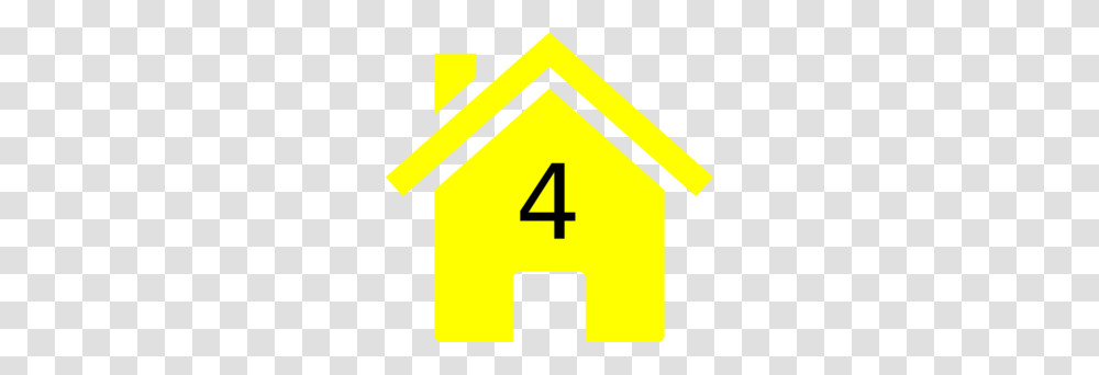 Four Yellow House Clip Art, Number, First Aid Transparent Png