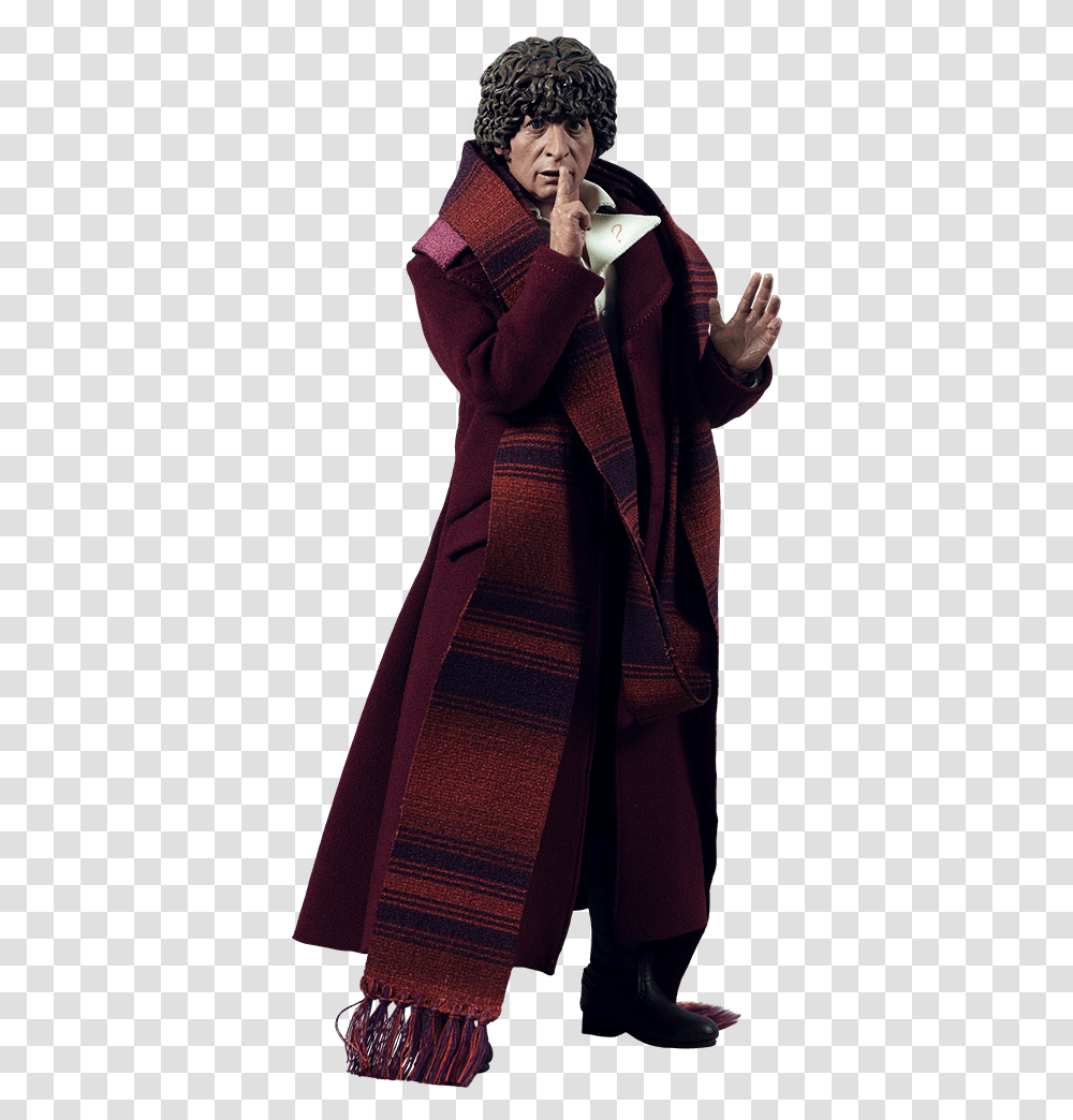 Fourth Doctor Sixth Scale Figure By Big Chief Studios Full Length, Clothing, Apparel, Sweater, Person Transparent Png
