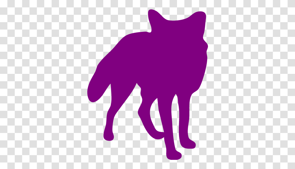 Fox Clipart Purple, Silhouette, Animal, Mammal, Wolf Transparent Png