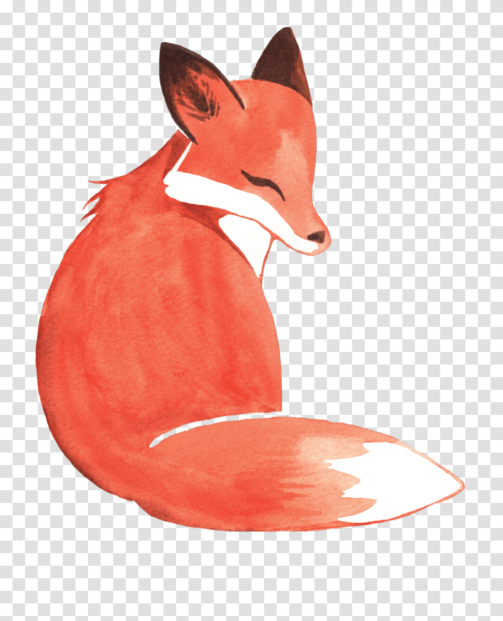 Fox Clipart Watercolor Free For Watercolor Fox Sticker, Furniture, Chair, Animal Transparent Png