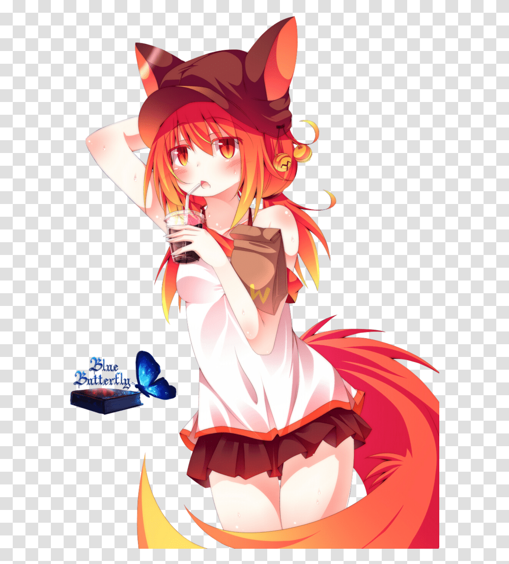 Fox Girl Cat Bunny Cute Anime Fox Girl, Manga, Comics, Book, Person Transparent Png