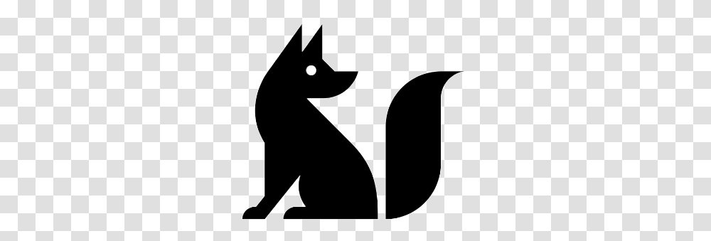 Fox Logo Black And White, Label, Stencil, Mammal Transparent Png