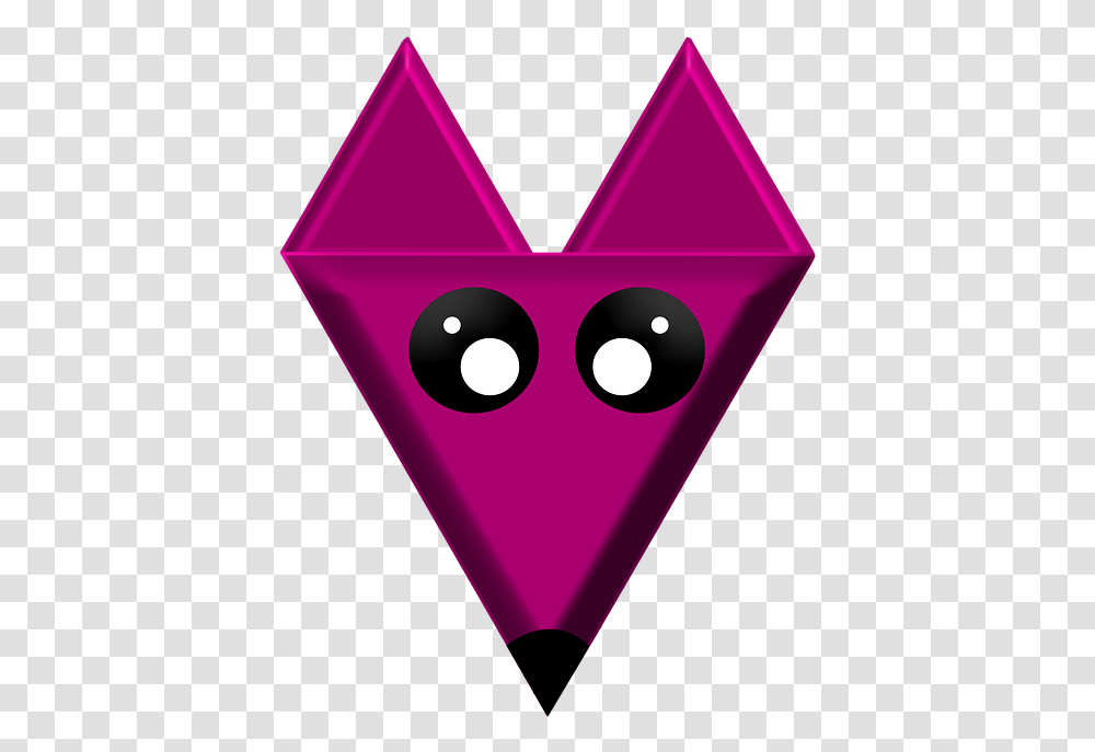 Fox Logo Purple Animal Icon Design Mascot Head Logotipas Lape, Triangle, Plectrum, Heart Transparent Png