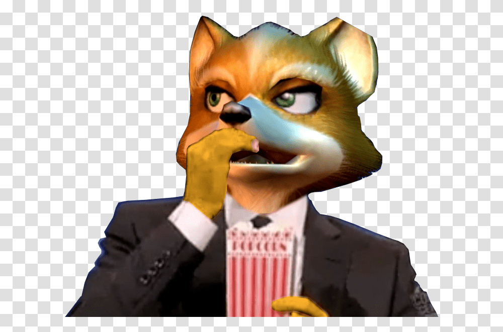 Fox Mccloud Eating Popcorn Animated, Person, Performer, Crowd, Face Transparent Png