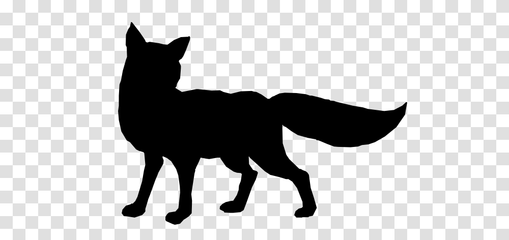 Fox Silhouette Running, Animal, Pet, Mammal, Stencil Transparent Png