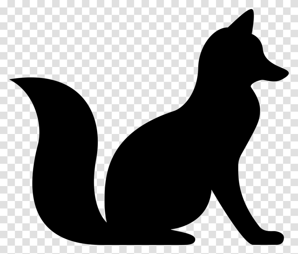 Fox Sitting Icon Free Download, Silhouette, Stencil, Animal, Dog Transparent Png