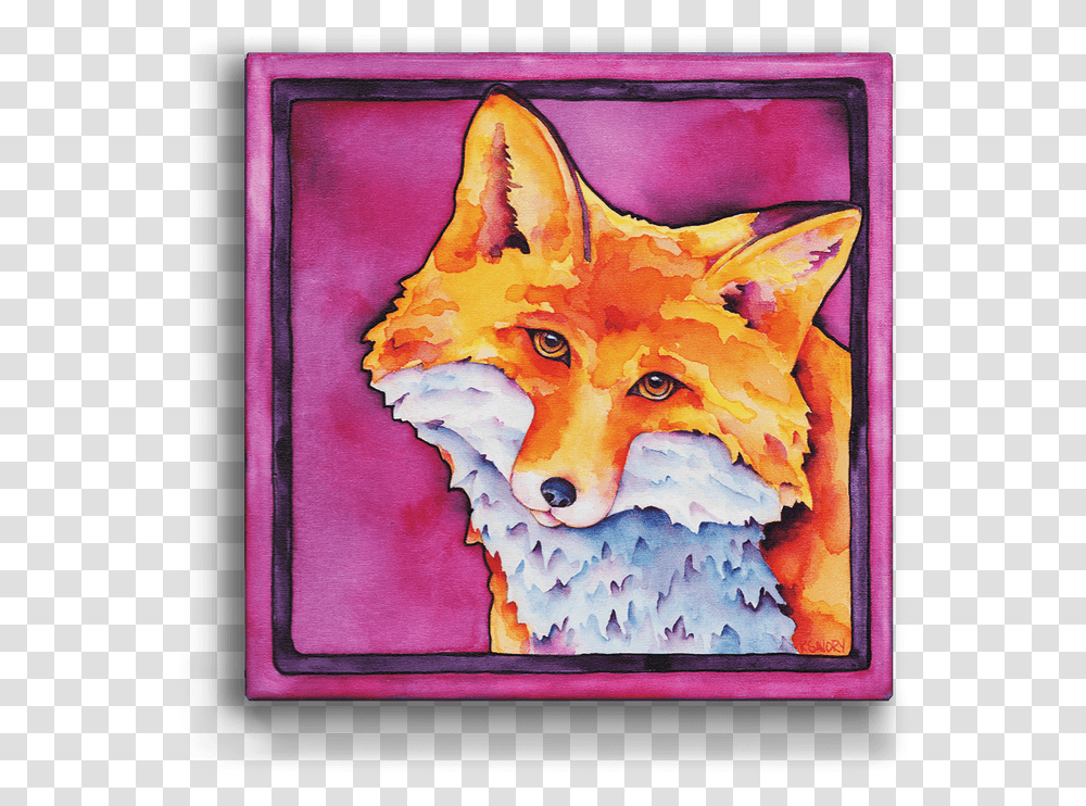 Foxy Lady Box Art Red Fox, Modern Art, Dog, Canine, Animal Transparent Png