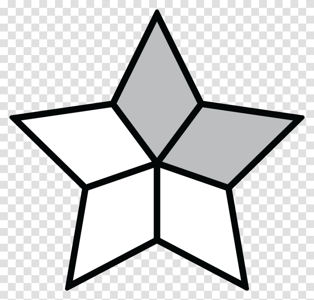 Fraction Clipart Shaded Christmas Tree Star Drawing, Star Symbol Transparent Png