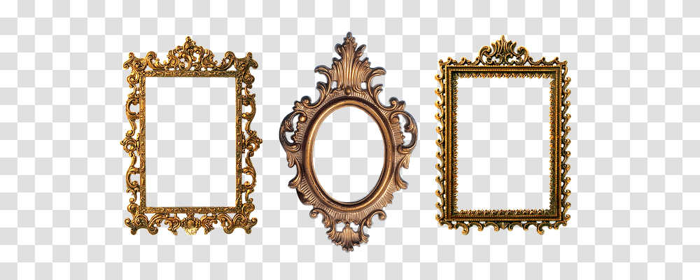 Frame Bronze, Mirror, Oval, Pattern Transparent Png