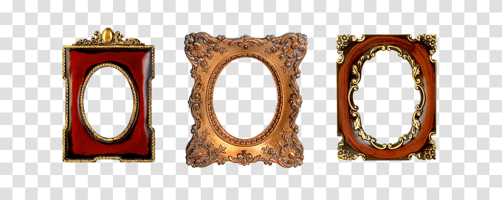 Frame Oval, Bronze, Mirror Transparent Png