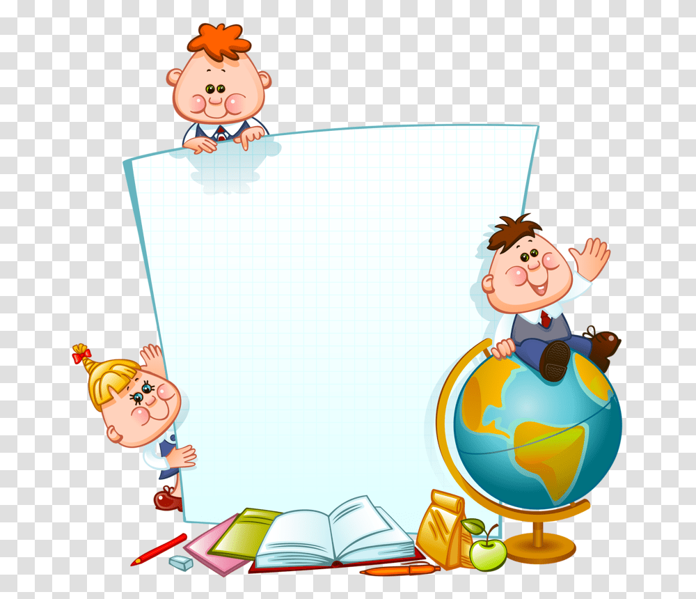 Frame And Borders School Children, Person, Drawing, Doodle Transparent Png