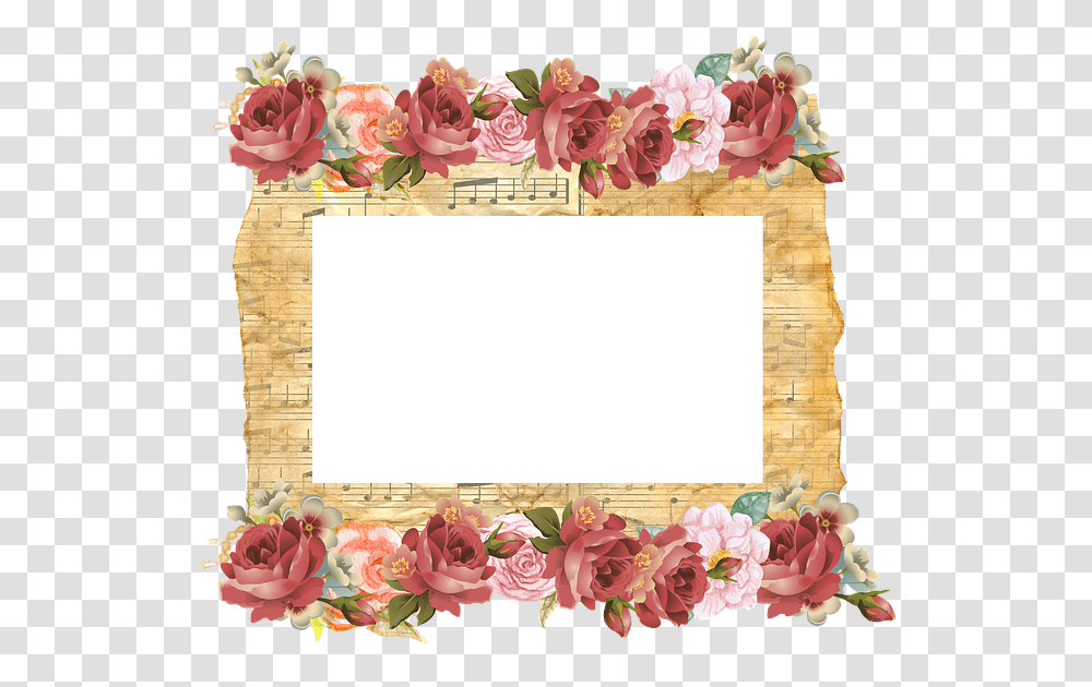 Frame Background Old Parchment Musical Notes, Floral Design, Pattern Transparent Png