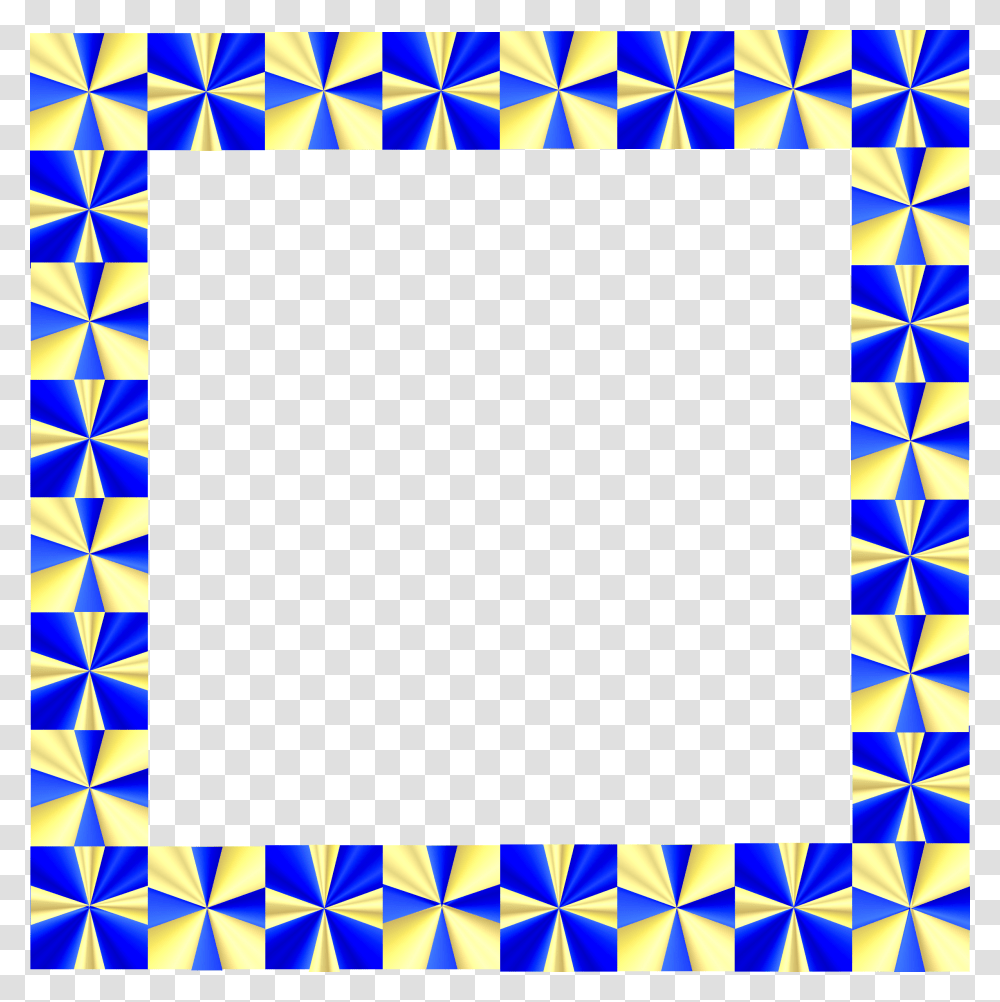 Frame Border Gold Blue Shiny Print, Pattern, Rug, Fractal, Ornament Transparent Png