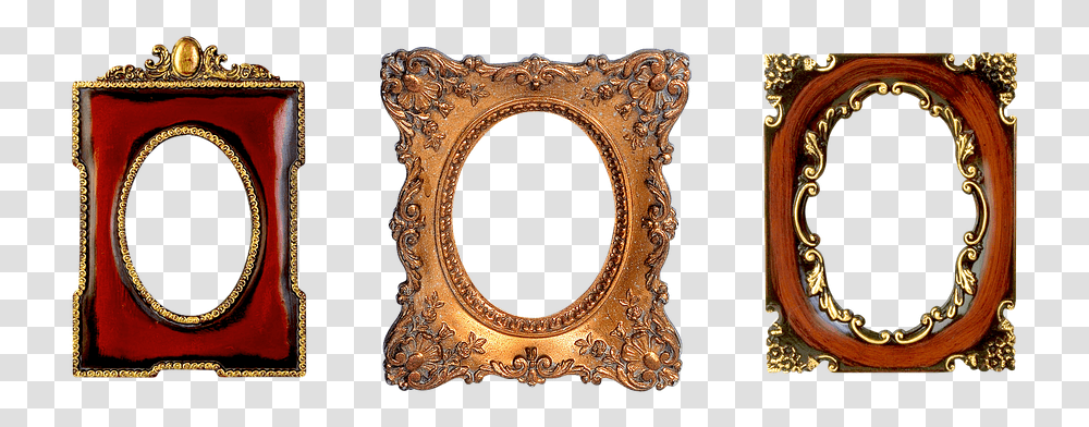 Frame Carved Oval Gold Design Filigreed Oval Picture Frame, Mirror, Bronze Transparent Png