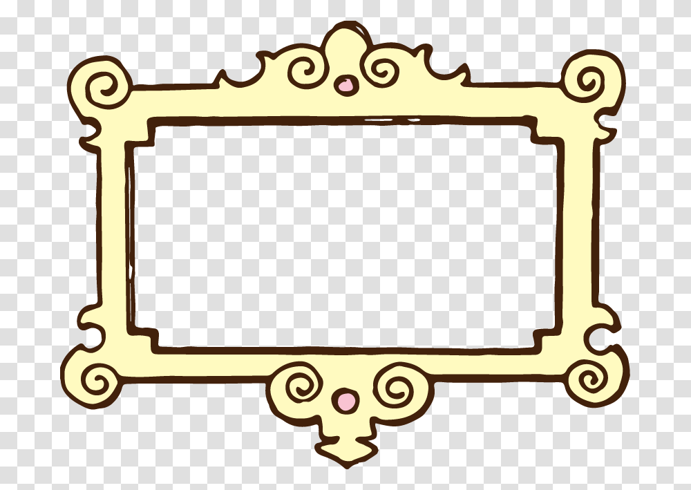 Frame Clipart Black And White Cute Text Box, Mirror, Gate, Gold, White Board Transparent Png