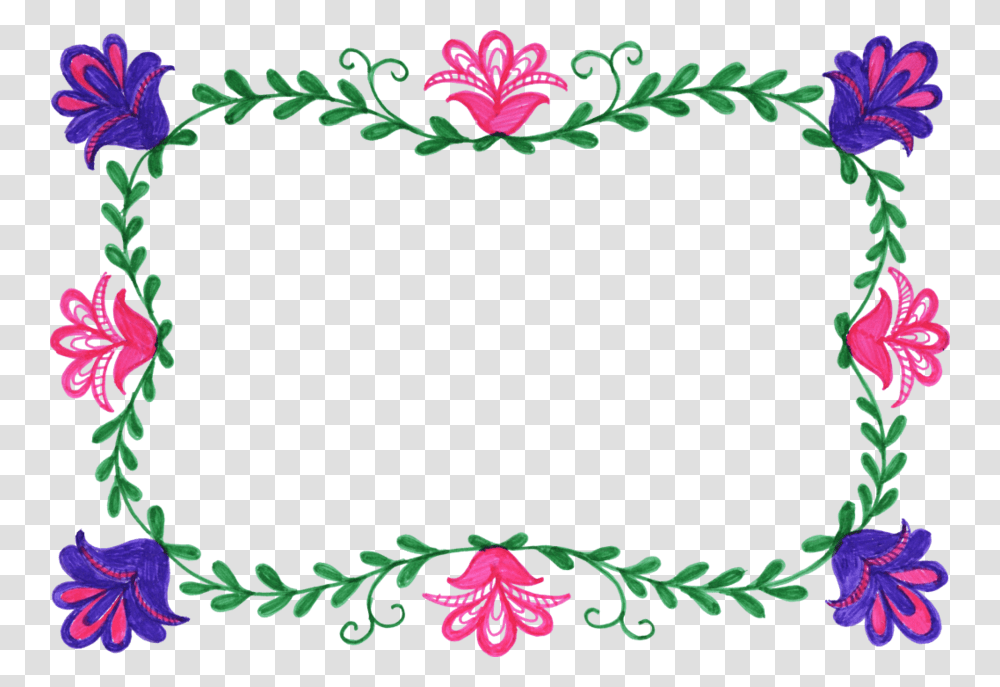 Frame Clipart Flower Background Rectangle Floral Frame, Floral Design, Pattern, Embroidery Transparent Png
