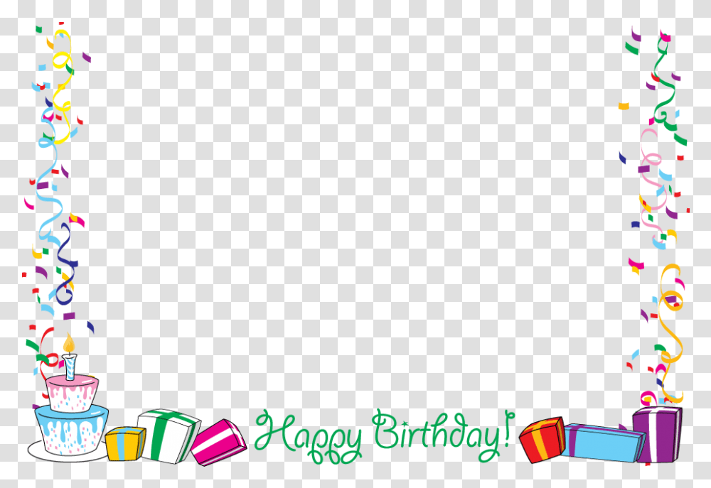 Frame Clipart Happy Birthday Frame Birthday Border, Text, Light, Graphics Transparent Png