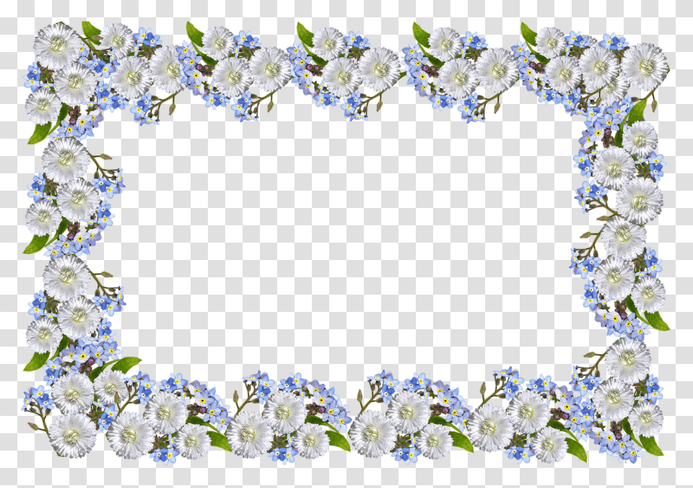 Frame Daisies Forget Me Not Free Photo Forget Me Not Border, Plant, Floral Design, Pattern Transparent Png