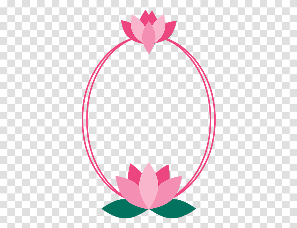 Frame Flower Lotus Color Pink Oval Picture Frame Lotus Flower Frame, Maroon Transparent Png