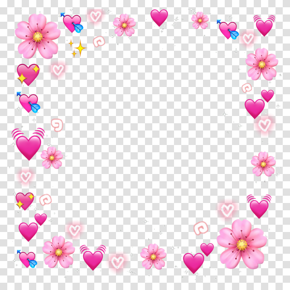 Frame Heart Meme Heartmeme Stars Tumblr Edit Heart Emoji Meme, Floral Design, Pattern, Wreath Transparent Png