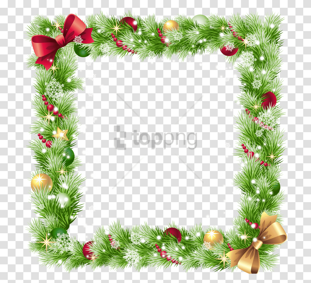 Frame Image With Christmas Border, Tree, Plant, Christmas Tree, Ornament Transparent Png