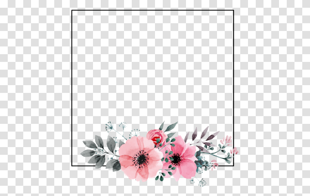 Frame Kpop Flowers Pop Art Outline Black Thin Flower, Floral Design, Pattern, Plant Transparent Png