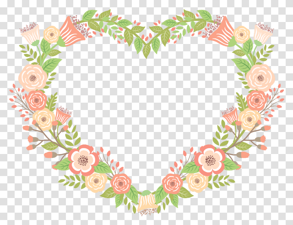 Frame Marco Flores Flower Hear Love Cute Corazon Heart, Floral Design, Pattern, Wreath Transparent Png