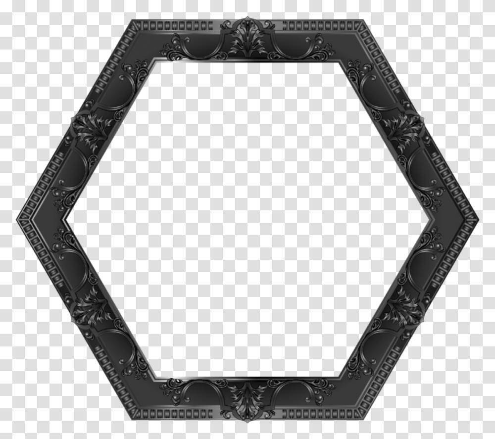 Frame Marco Hexagon Hexagono Hexgono Border Gold Circle Ornate, Mirror, Oval Transparent Png