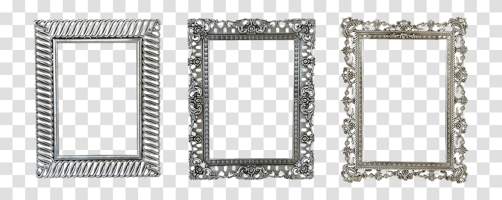 Frame Metal Frame Decorative Silver Creativity Ornate Frame, Mirror, Plant, Tabletop, Furniture Transparent Png