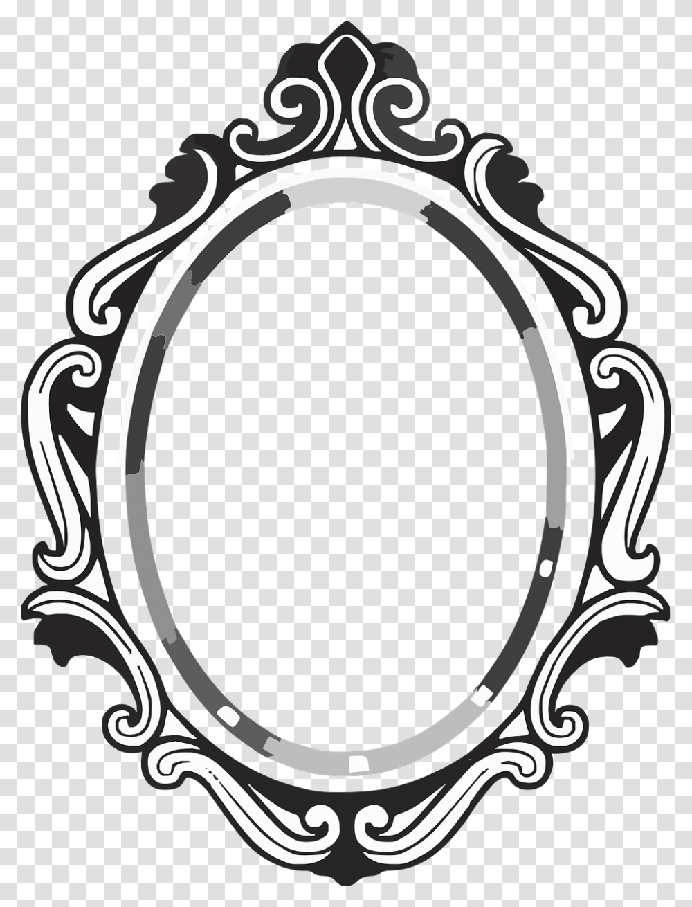 Frame Mirror Picture Free Picture Mirror Clipart Black And White, Oval Transparent Png