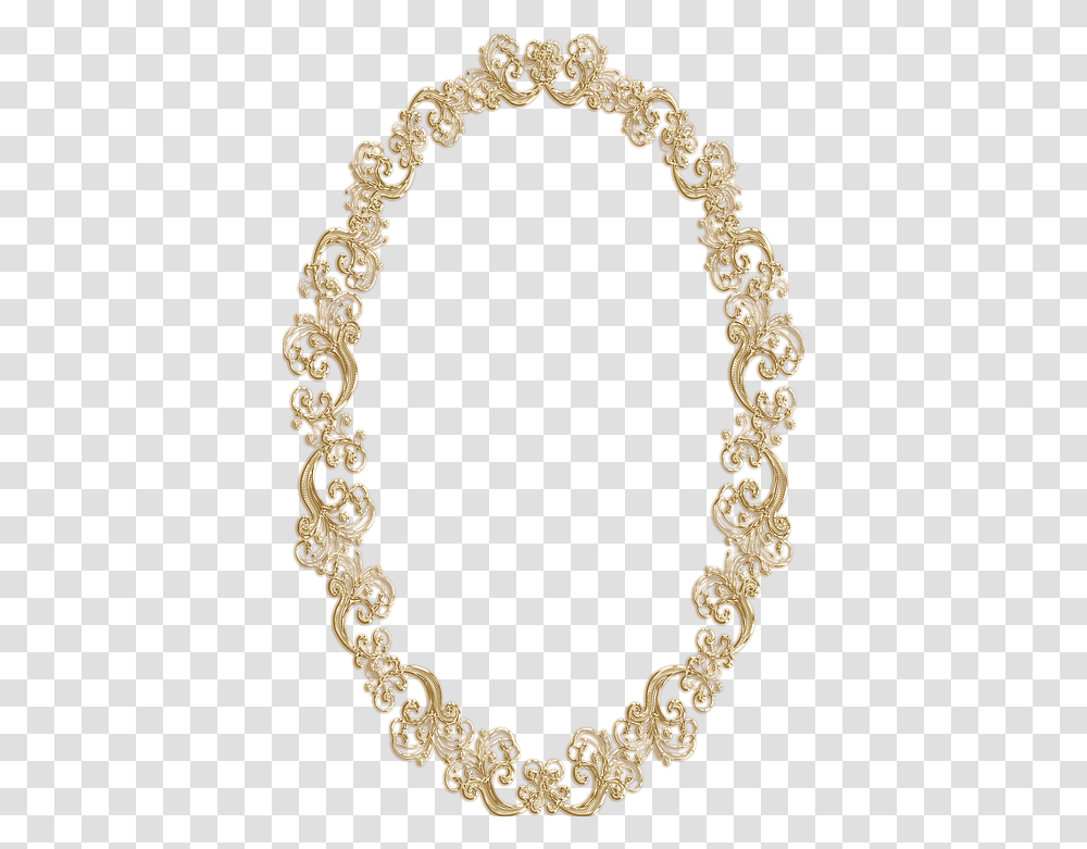 Frame Ornate Oval Gold Circle Frame Vintage, Necklace, Jewelry, Accessories, Accessory Transparent Png