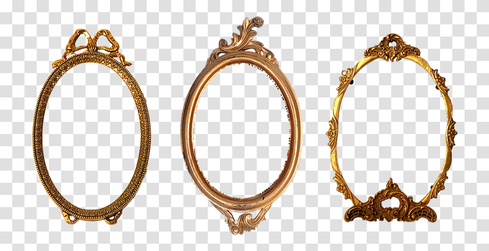 Frame Oval Carved Gold Design Filigreed, Mirror, Accessories, Accessory, Jewelry Transparent Png