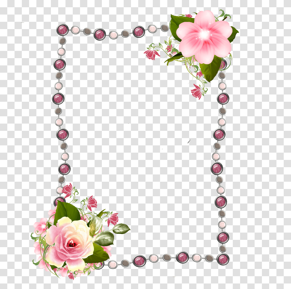 Frame Pink Border Frame Flower, Accessories, Accessory, Plant, Bead Transparent Png