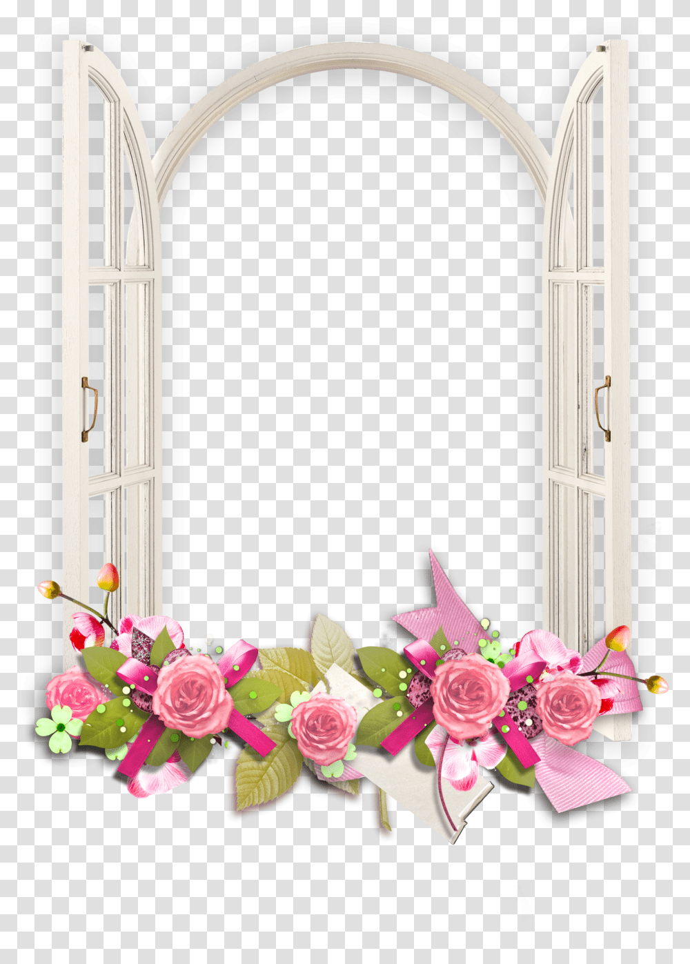 Frame Pink Flower, Mirror, Plant, Blossom Transparent Png