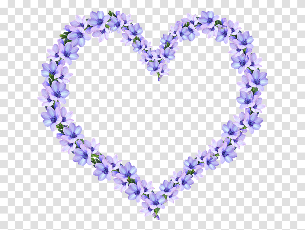 Frame Purple Flowers Design Purple Flower Heart, Plant, Blossom, Flower Arrangement, Ornament Transparent Png
