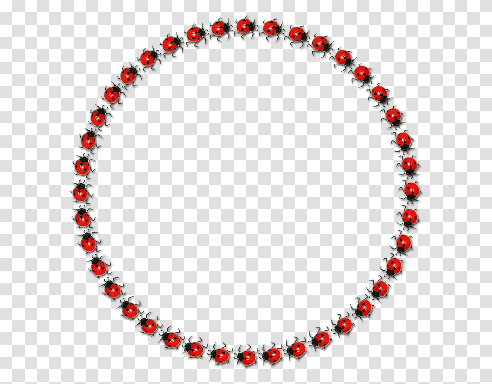 Frame Round Lucky Ladybug District Isolated Necklace, Accessories, Accessory, Jewelry, Bracelet Transparent Png
