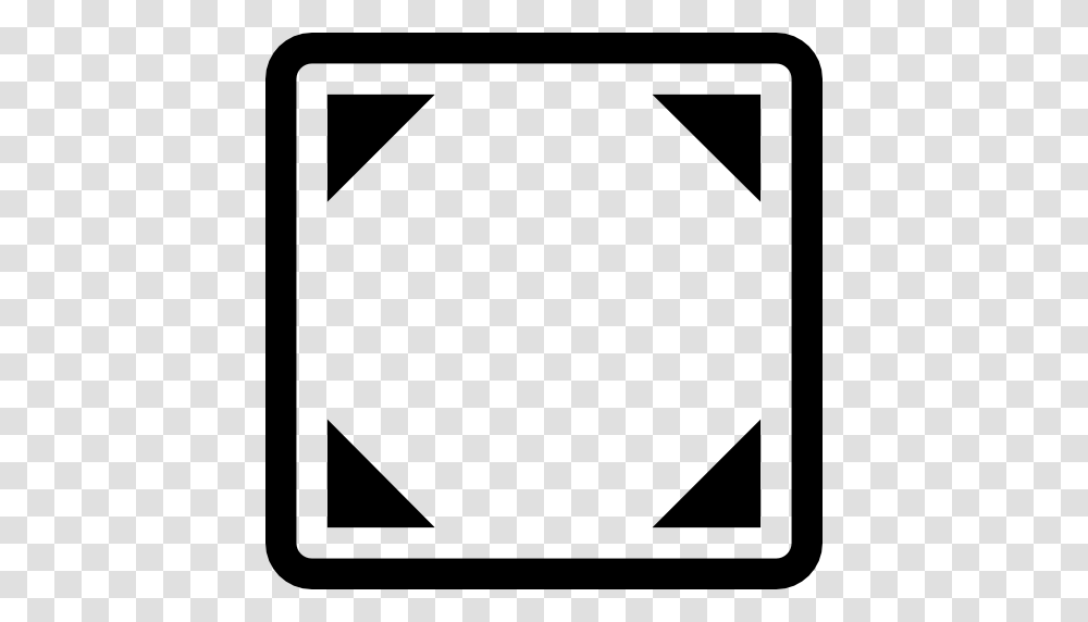 Frame Square Symbol With Triangles For Corners Icon Free, Gray, World Of Warcraft Transparent Png