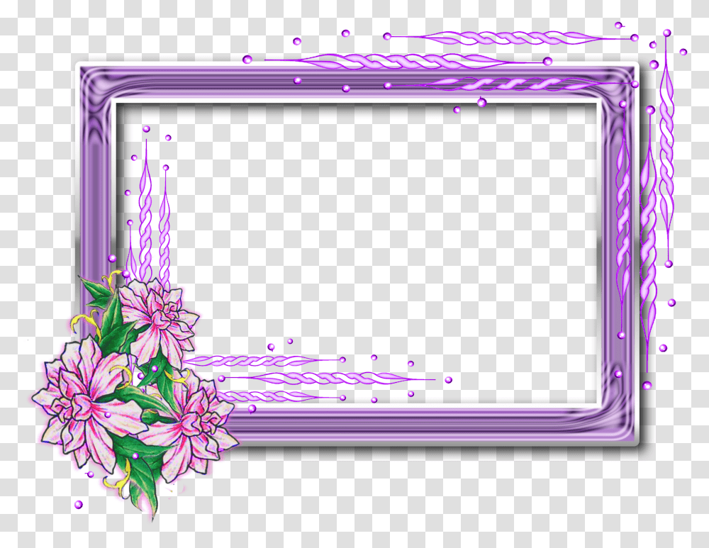 Frame With Flowers Hnh Hoa File, Monitor, Screen, Electronics, Display Transparent Png