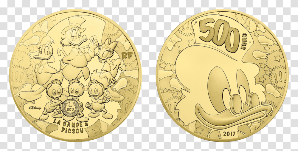 France 500 Euros Coin, Gold, Money, Rug, Gold Medal Transparent Png