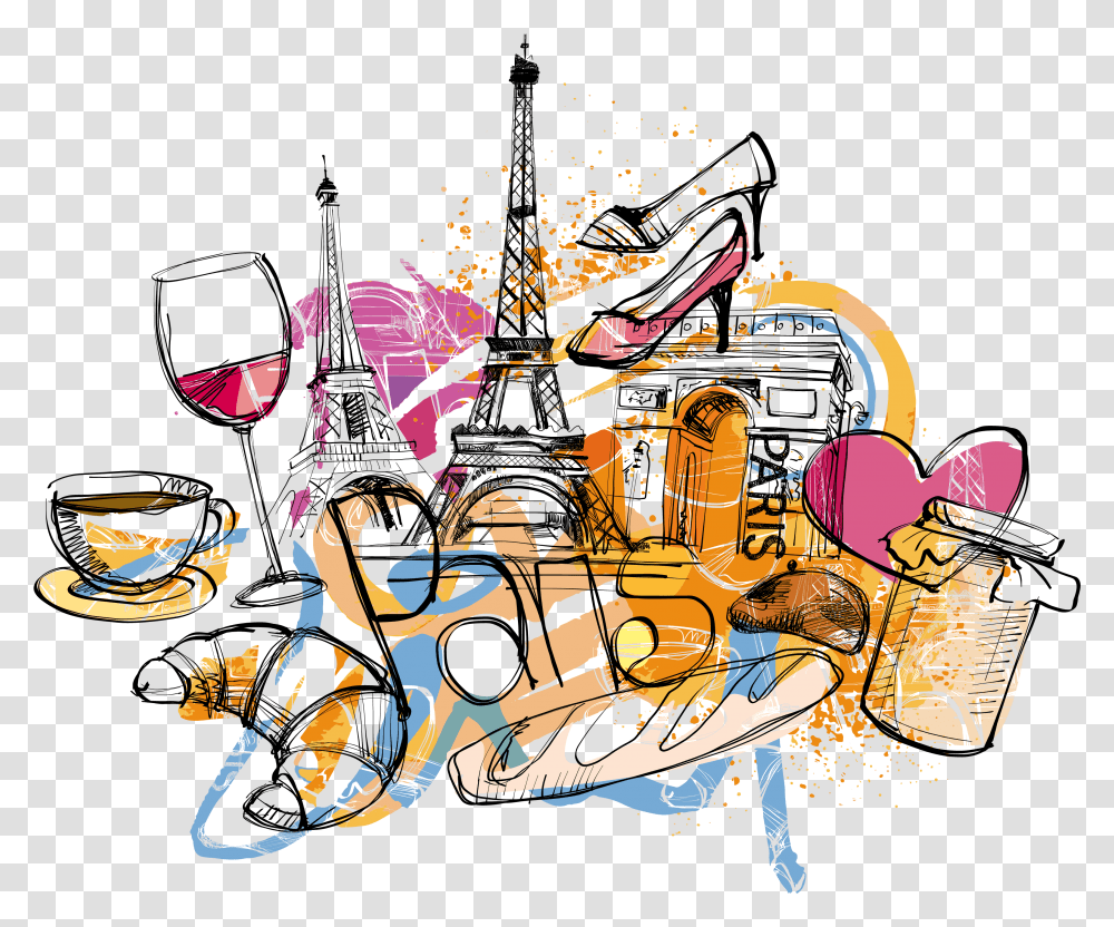 Francia Vector Dibujos Frames Illustrations Hd Illustration Of Paris, Doodle, Drawing Transparent Png