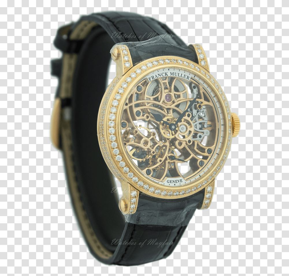 Franck Muller Round Skeleton Rose Gold Amp Diamond 7039 Analog Watch, Wristwatch, Clock Tower, Architecture, Building Transparent Png