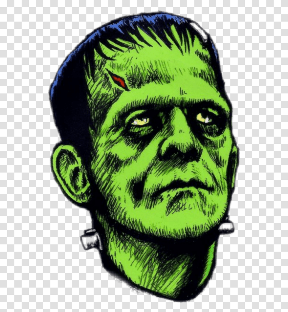 Frankenstein Frankenstein Sticker, Head, Face, Poster, Advertisement Transparent Png