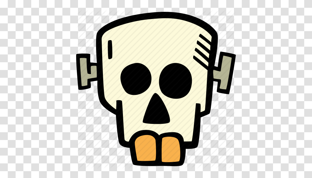Frankenstein Halloween Holiday Scary Skull Spooky Icon, Pirate, Stencil Transparent Png