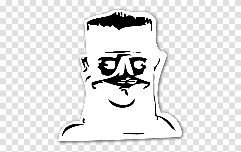 Frankenstein Meme Sticker Me Gusta Face, Label, Stencil, Jar Transparent Png