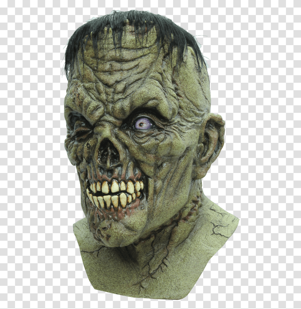 Frankenstein Zombie Mask, Head, Figurine, Sculpture Transparent Png