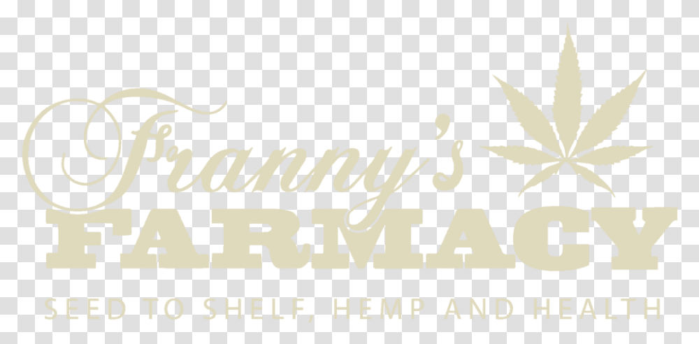 Franny S Farmacy Tan Logo Marijuana Leaf, Alphabet, Label, Calligraphy Transparent Png