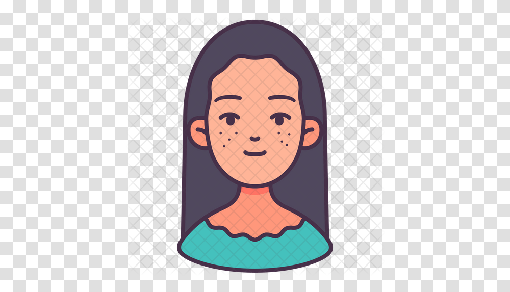 Freckles Icon Of Colored Outline Style Illustration, Face, Art, Outdoors, Head Transparent Png